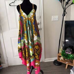 Mlle Gabrielle Vibrant Yellow and Blue Floral Dress